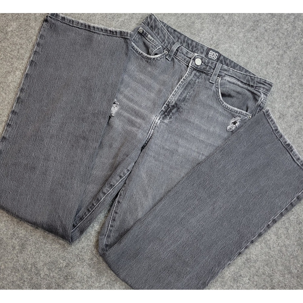BDG Jeans Women 29 Black Denim High Rise Stretch Distressed Flare Leg Streetwear